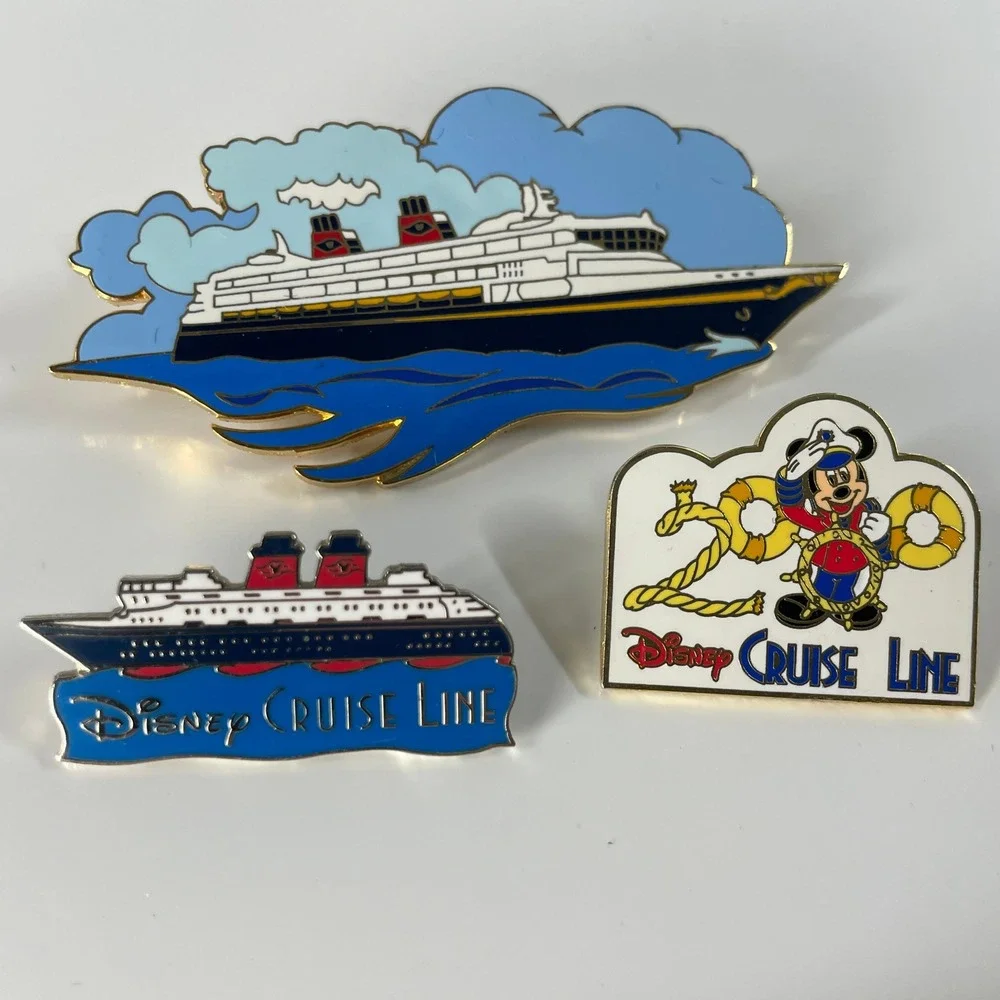 Disney Cruise Line Pin Lot Mickey Mouse 2000 Ship Logo Enamel Trading Pins 3pc